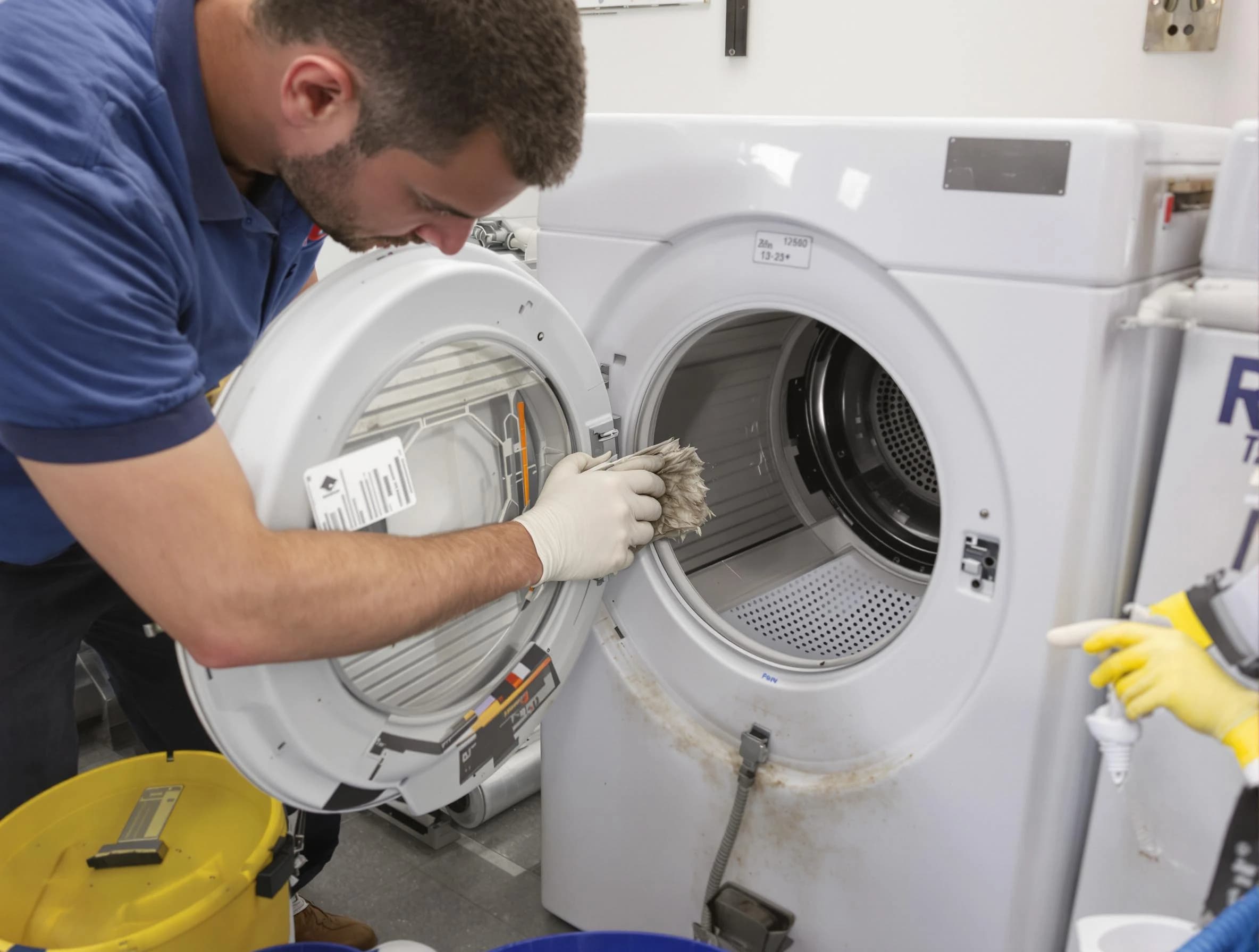 Austell Dryer Vent Cleaning specialist performing detailed lint trap cleaning service in Austell