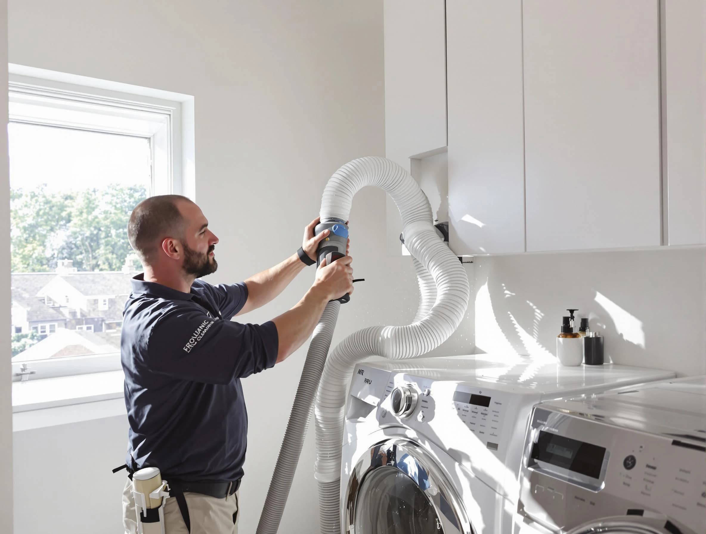 Certified Austell Dryer Vent Cleaning technician performing dryer vent cleaning in Austell