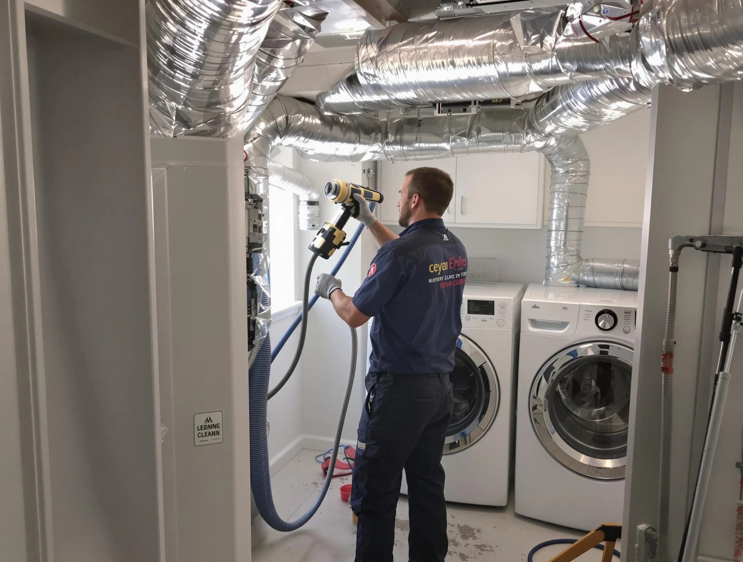 Austell Dryer Vent Cleaning specialist using advanced equipment for thorough duct cleaning in Austell